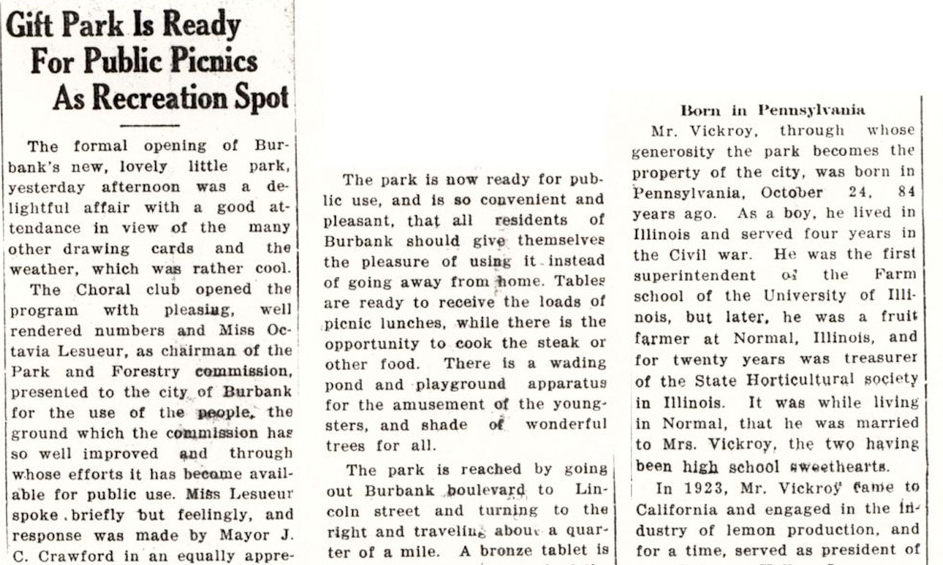 Vickroy Park Article